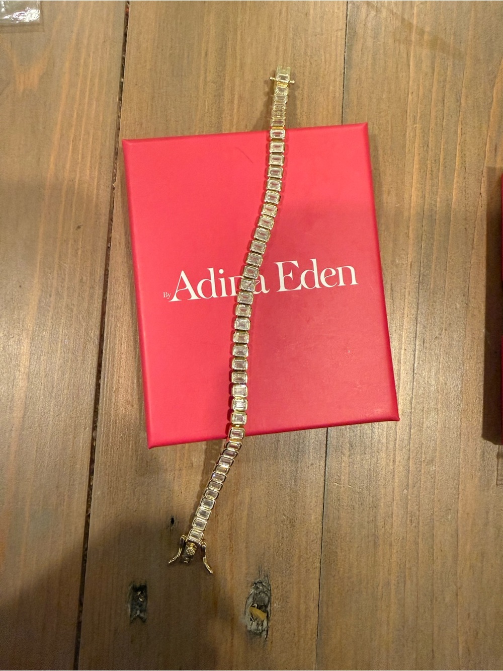 Adina Eden Gold and Clear Crystal Tennis Bracelet